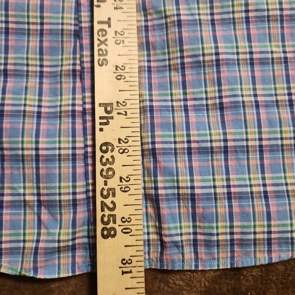 Polo Ralph Lauren Shirt Men's XL Blue Plaid Cotton Button Up
